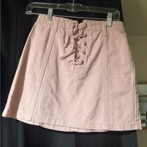 Pink Lace-Up Women's Skirt